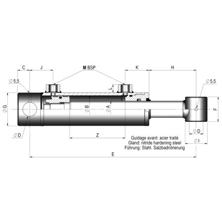 Dobbeltvirkende Faste øyer r 40x70x400