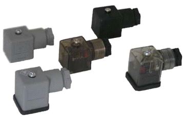 kontakt ISO4400/DIN 43650 med led lys 24V